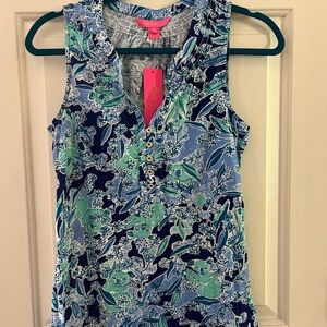 Lily Pulitzer NWT Floral Sleeveless Top - Blue and Green